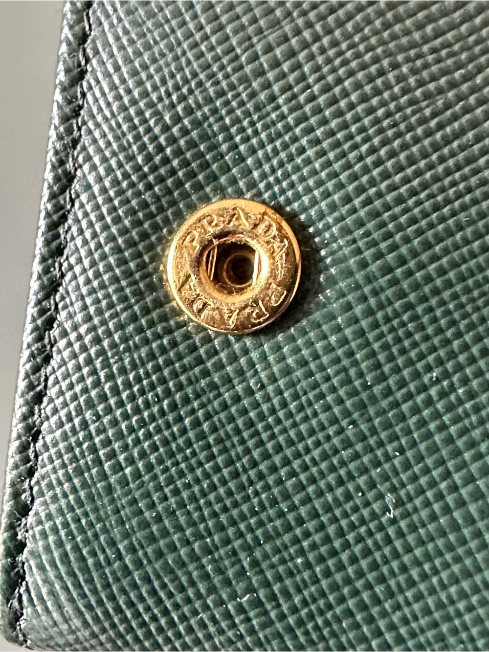 Prada Green Saffiano Leather Wallet on Strap - Picture 10 of 17
